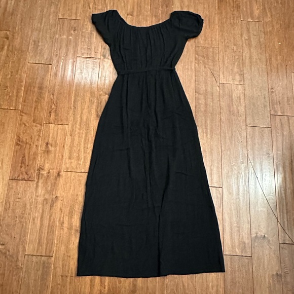 ASOS Off the Shoulder Black Maxi Dress Sz 4 - Picture 3 of 12